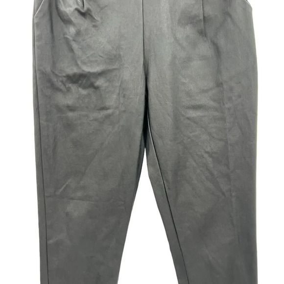 Polly Black Faux Leather Coated Skinny Ankle Zip Pants Size 8 - Picture 3 of 11